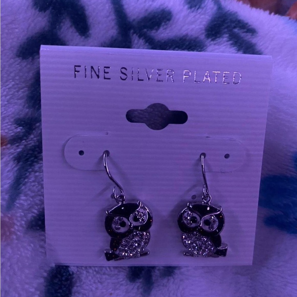 Silver Owl Earrings